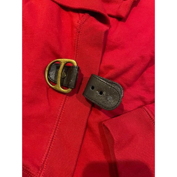 LRL Lauren Jeans Co Ralph Red Jacket Cardigan Sweater Top Buckle Closure - Picture 7 of 10